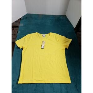 Reference Point Shirt Size Medium Womens Yellow Short Sleeves Tee Comfort NWT